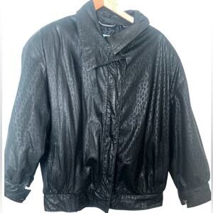 G-III Women's Vintage Black Leather Dolman Sleeve Jacket, Medium